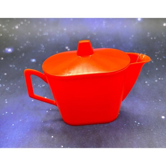 Vintage Irwin Plastic Doll Dishes Set Coffee Tea Japanese Style Black Orange - Picture 11 of 16